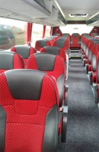 New coach range with  53 reclining seats - inside view - Patrick Gallagher Coaches - coach hire Ulster, County Donegal and Northern Ireland